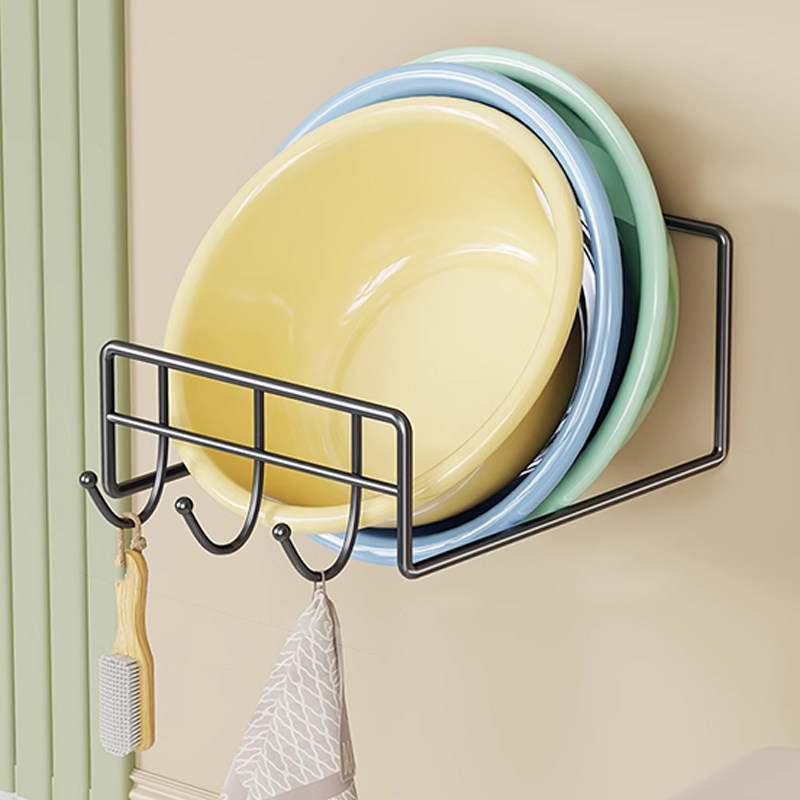 脸盆收纳架浴室墙上洗脸盆卫生间厕所盆子壁挂式放浴盆收纳置物架