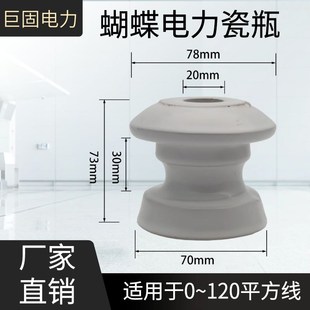 瓷瓶ED 低压陶瓷绝缘子穿拉线支架电工配件葫芦电线瓷瓶 1号碟式