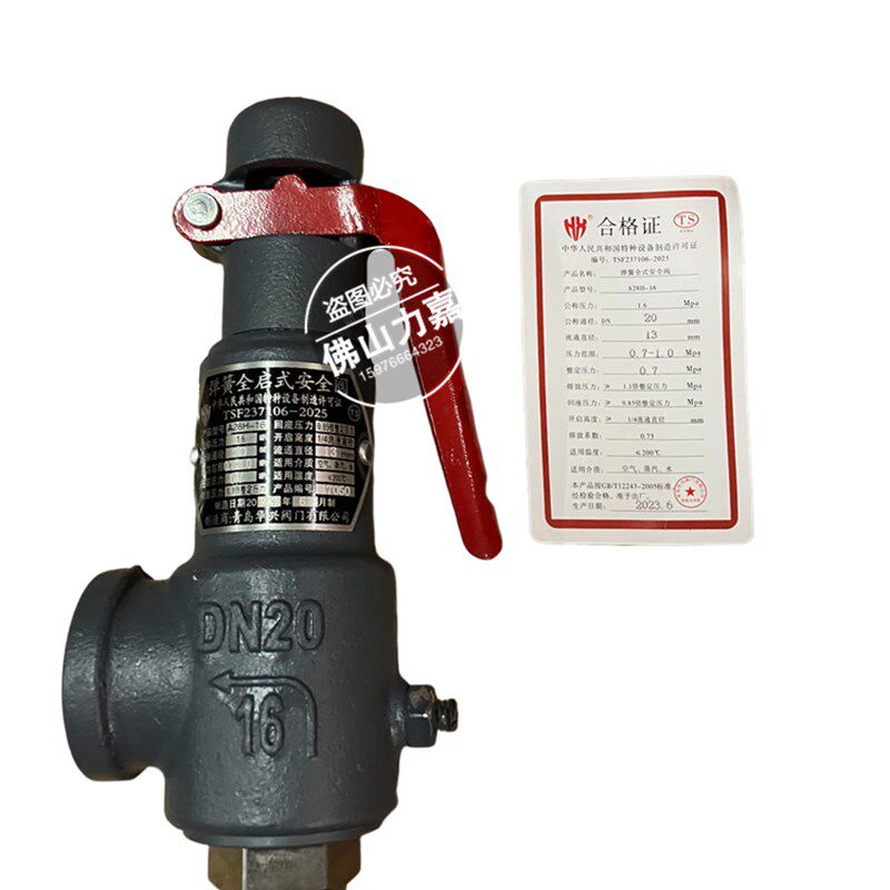 青岛华兴A28H-16安全阀全启式弹簧式储罐水空气蒸汽液体安全阀25