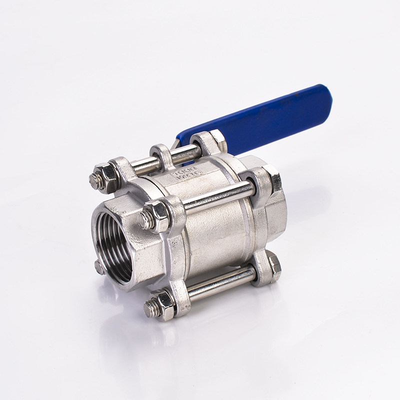 304不锈钢三片式球阀3PC手动柄丝扣内螺纹内牙阀门4分6分Q61F-16P