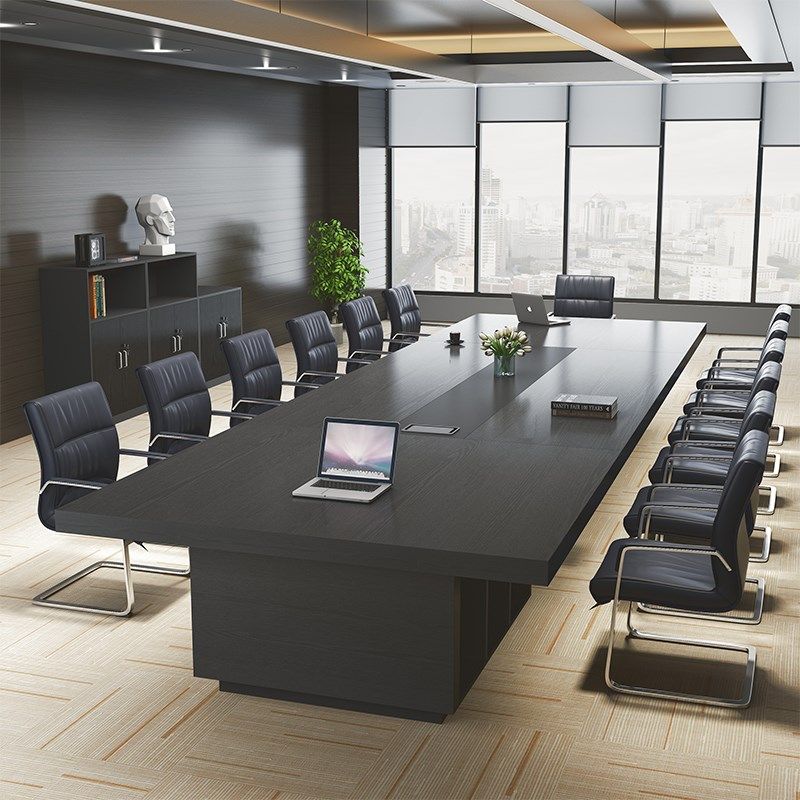 简约板式大型长条会议桌长桌办公桌简约培训长条桌组合加厚款4米