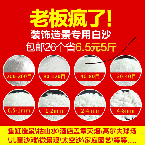 鱼缸底沙白沙子水族造景底沙小白石子酒店烟灰缸垃圾桶细石英砂