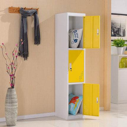 单门多门彩色更衣柜单列铁皮带锁柜子员工柜家用阳台储物柜拆装柜