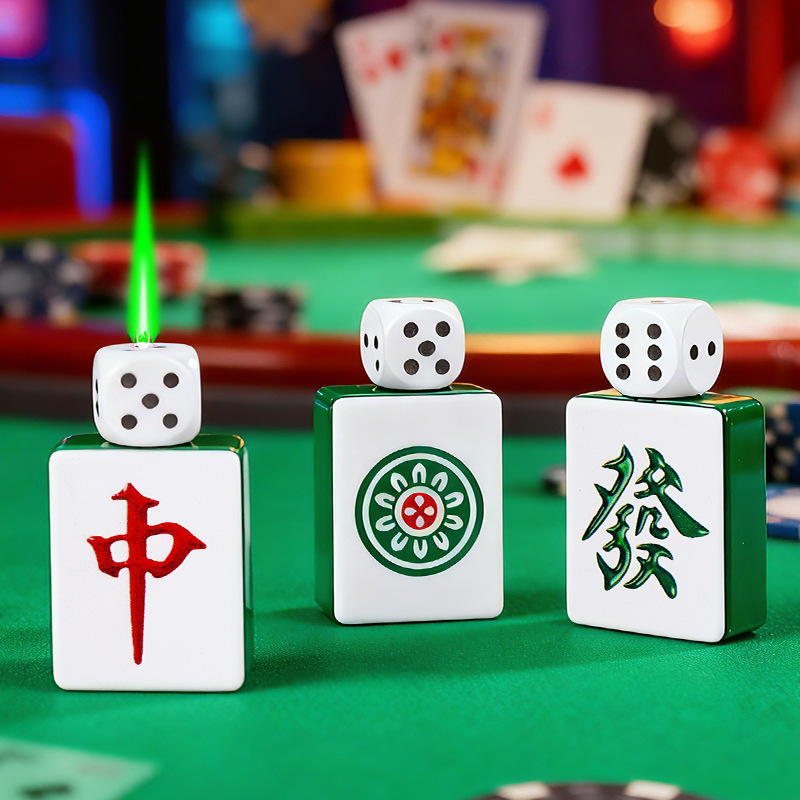 新款个性旋转骰子麻将解压把玩创意禄焰新潮防风点火器01