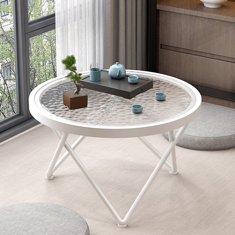 日式玻璃飘窗台小桌子茶几榻榻米A茶桌卧室坐地矮桌简约现代圆炕