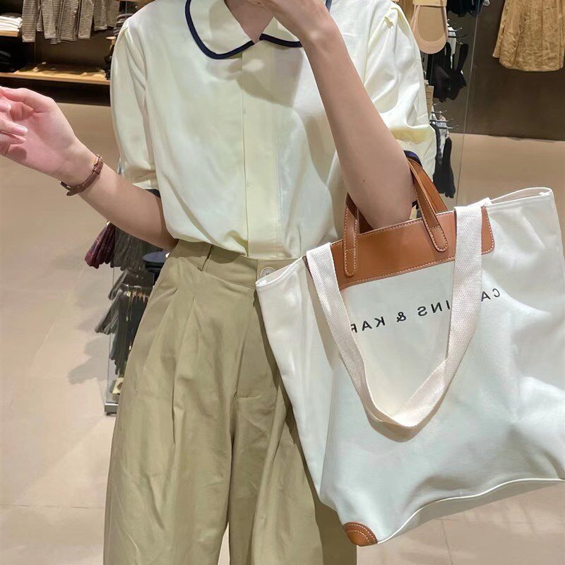 窄版小码卡其色工装裤女春夏季150小矮个子显高休闲直筒九分裤潮