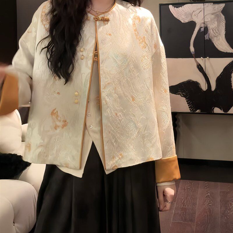 三吉黑花【花千语】国风新中式女装开春外套2025年新款今年流行潮