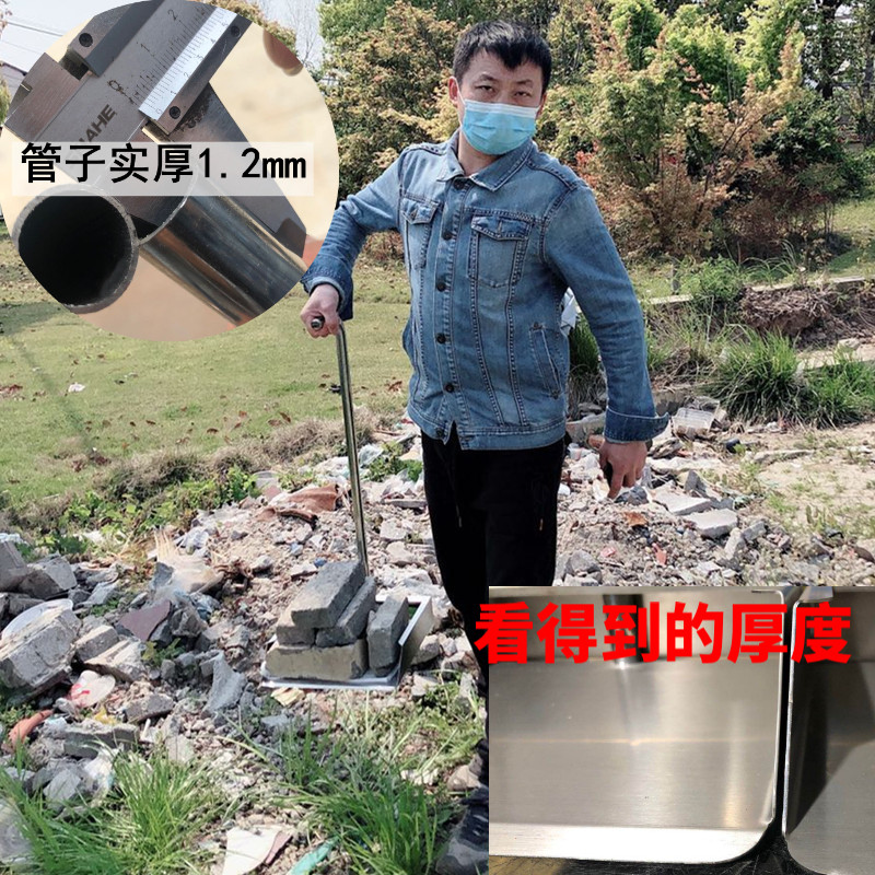 精品304不锈钢垃圾铲簸箕v畚斗家用户外庭院灰斗戳几加厚撮箕戳子