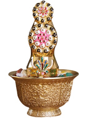 纯铜大号八吉祥供水杯q八供养组合套装家用佛前供奉花食子贡品摆