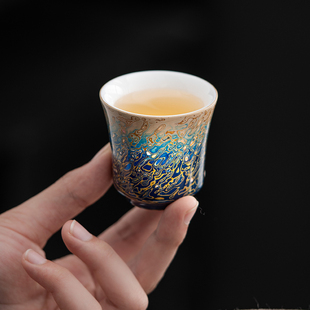 梦南州漆器茶具高端客人杯子大漆螺钿肉桂岩茶闻香杯茶杯自用茶室