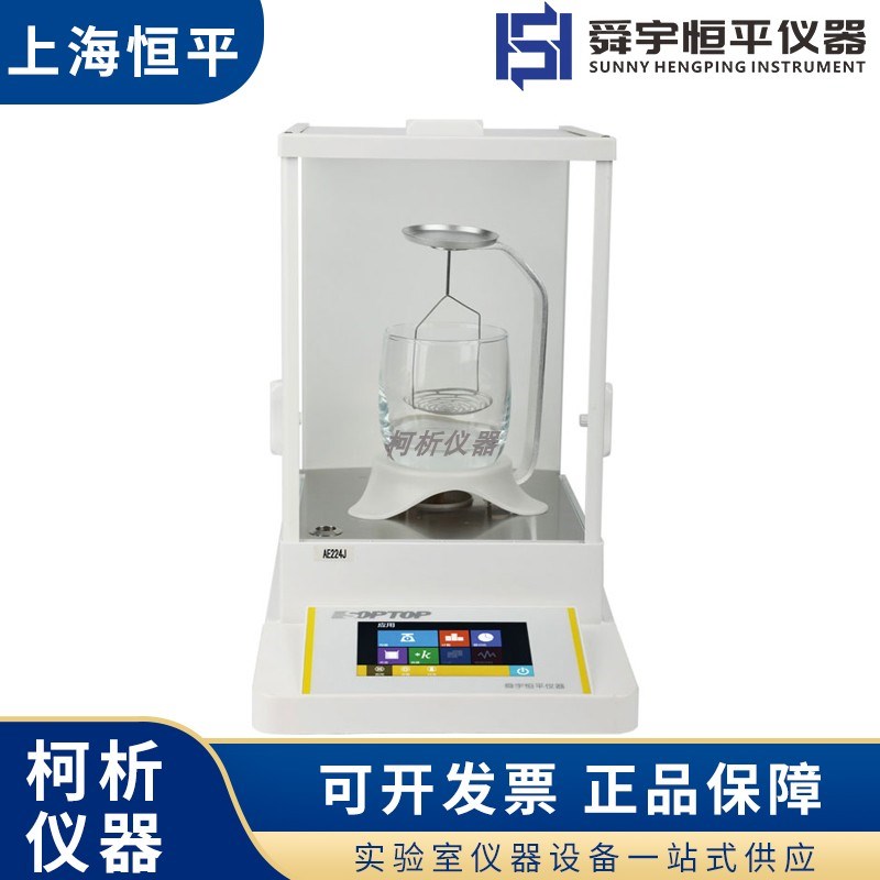 上海恒平AE124J/AE224J触摸式彩屏电子密度天平0.1mg密度测量