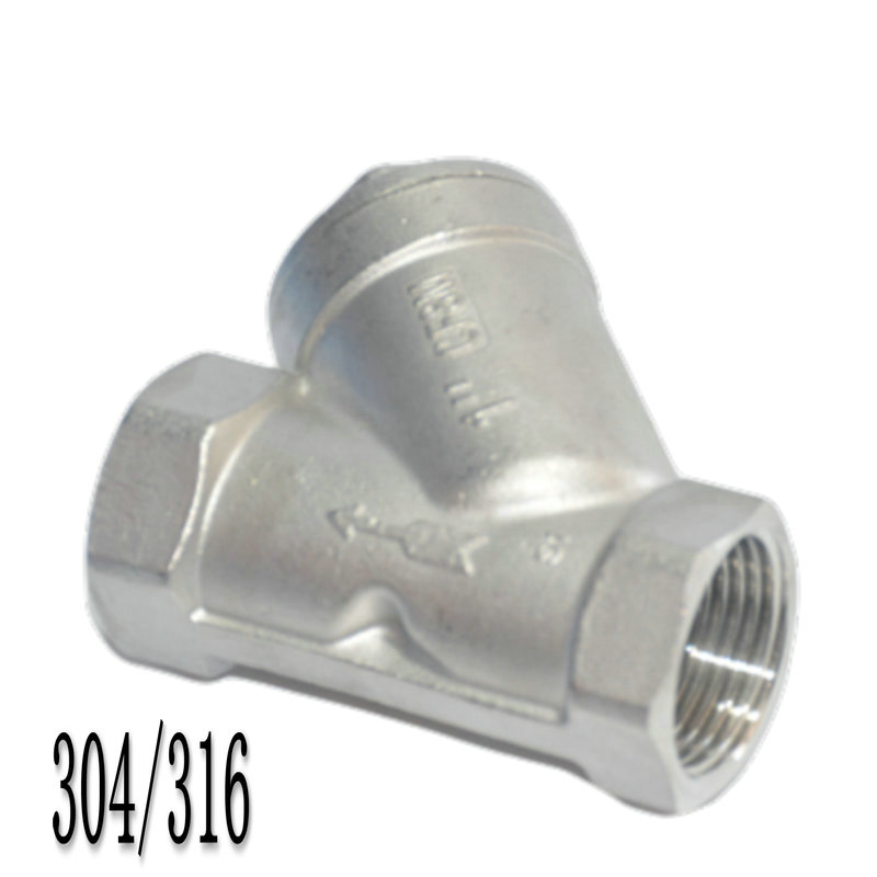 316不锈钢Y型过滤器304丝口过滤器内螺纹过滤网不锈钢阀门滤水阀