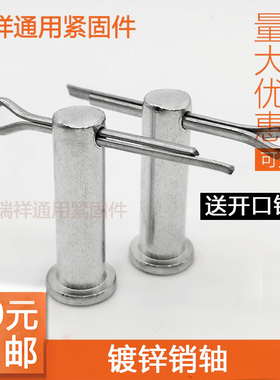 镀锌销轴GB882销 定位销 T型平头带孔 销钉M4M5M6M8M10M12M16M20