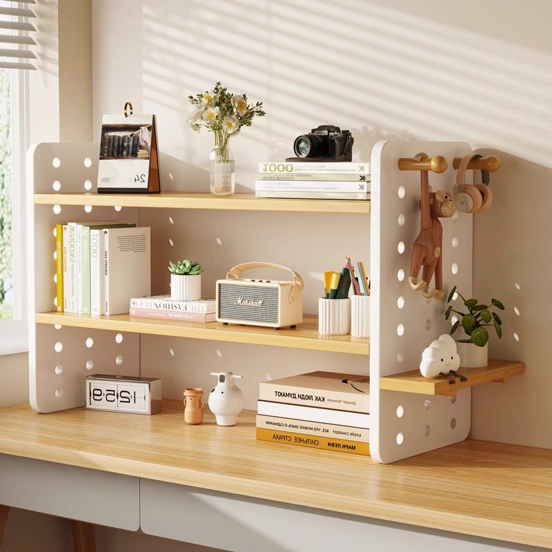 实木桌面洞洞板置物架书桌收纳桌上书架多层学习小书柜办公室工位,农用物资,苗木固定器/支撑器,淘宝优惠券,粉丝福利购,淘宝优惠卷