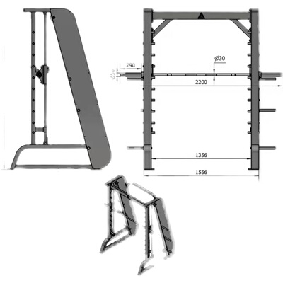 大七不锈钢史密斯综合训练器商用深蹲架飞鸟龙门架正品保障卧推架