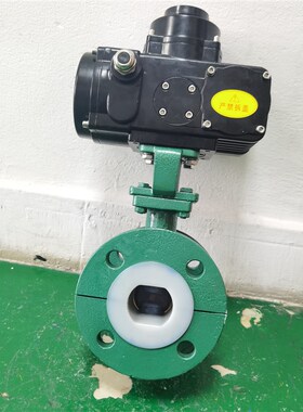 衬四氟电动蝶阀法兰DN100铸钢衬氟防腐蚀耐酸碱防爆调节阀D941F46