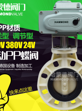 PP电动FRPP蝶阀法兰式阀门DN50 63 65 75 80 90 100 110 150 160
