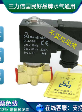 电磁控制阀 220V 三力信常闭电磁水阀SLP1DF02V1B03 SLP1-2 A05