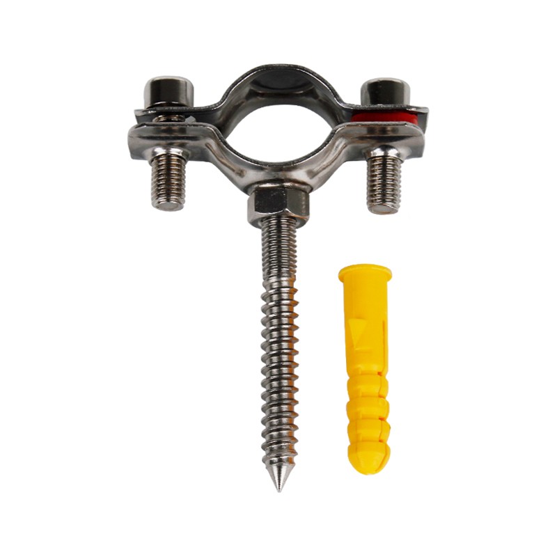 304不锈钢固定卡扣管支架膨胀螺钉管子夹抱箍管夹水管卡子PVC管箍