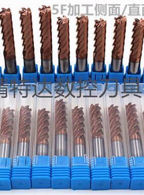 进口钨钢涂层立铣刀 数控刀具D12R0.5X80-100LX5F5刃平刀加硬刀