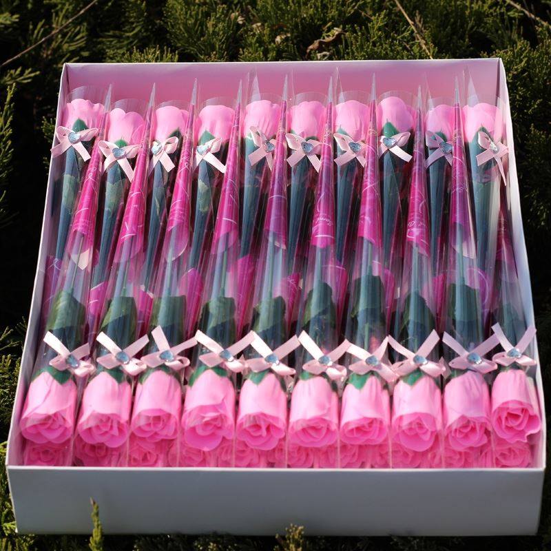 单支香皂花玫瑰康乃馨三八女神节母亲节地推小礼物肥皂花束