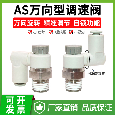 气缸调速阀万向节流阀AS130/2301F-M5-04A气动节流阀速度控制接头