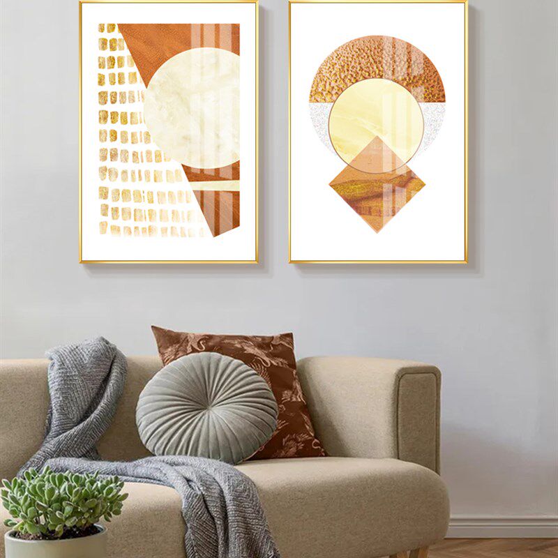 现代简约抽象画j客厅橙色装饰画免打孔挂画沙发背景墙极简酒店壁