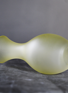 古法琉璃花瓶摆件佛前供奉客厅插画老式黄色O花瓶居家饰品工艺品