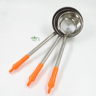不锈钢长a柄水瓢带挂钩塑料手柄加厚汤瓢家用水勺厨房大汤桶舀汤