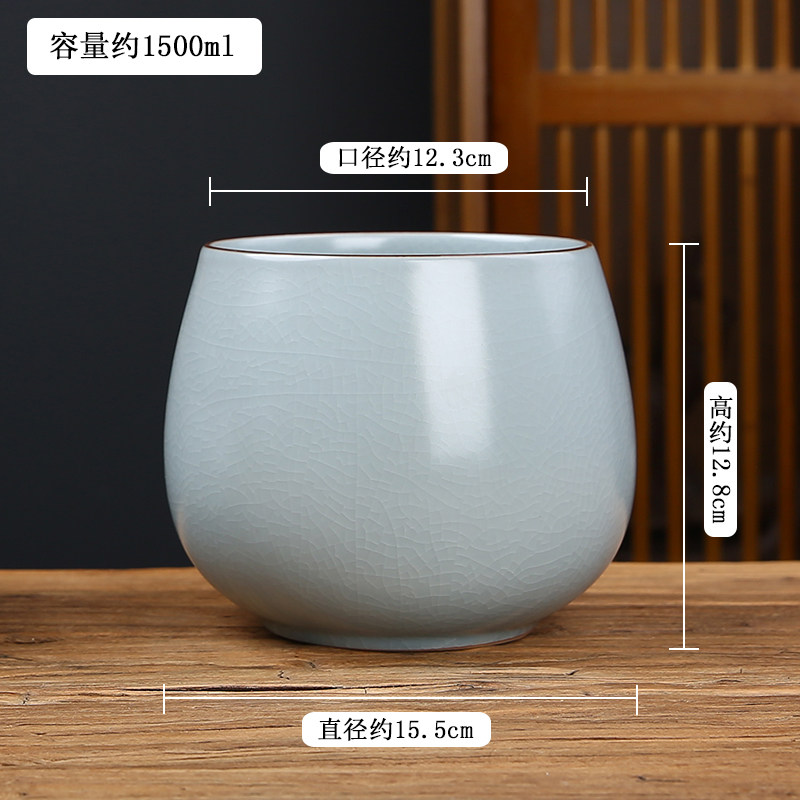 茶洗盆茶渣缸陶瓷k中式倒茶叶渣桶碗茶桌面茶水盆废水盂茶钵高建