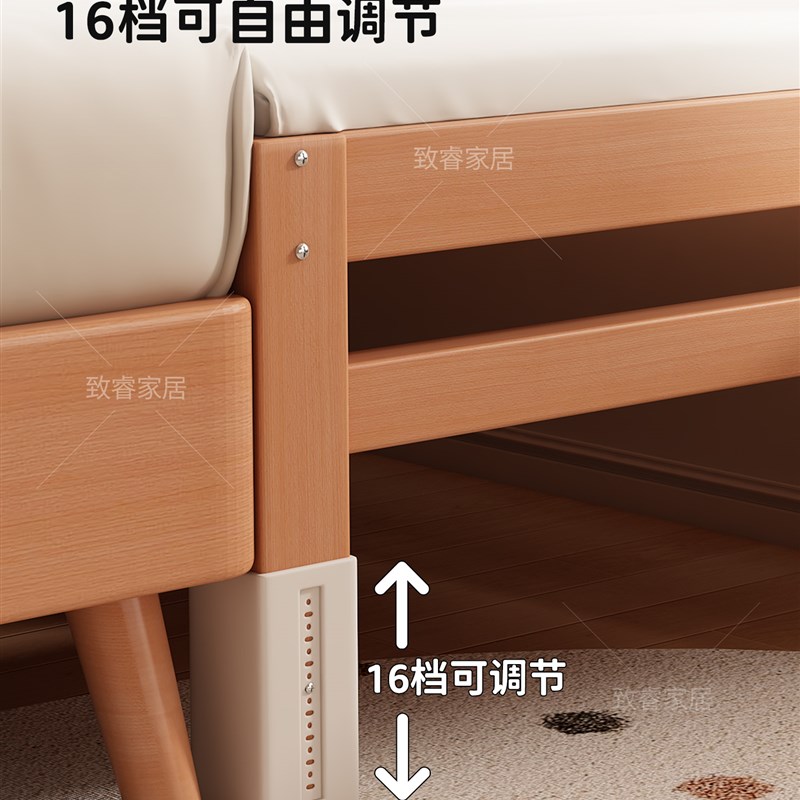 榉木拼接床婴儿床边加宽大人可睡拼接神H器实木儿童床延伸床边小