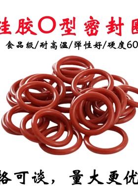 线径：1.2mm/VQM红白硅胶o型圈密封圈食品级耐高温-免费开票