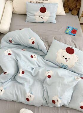 被儿童A类全棉双层纱布套单件120×1502×0mk0c幼m儿园纯棉双人被