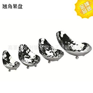 创意高档不锈钢翘角酒店沙拉水盘自餐食JL383物果展盘示盘日韩刺