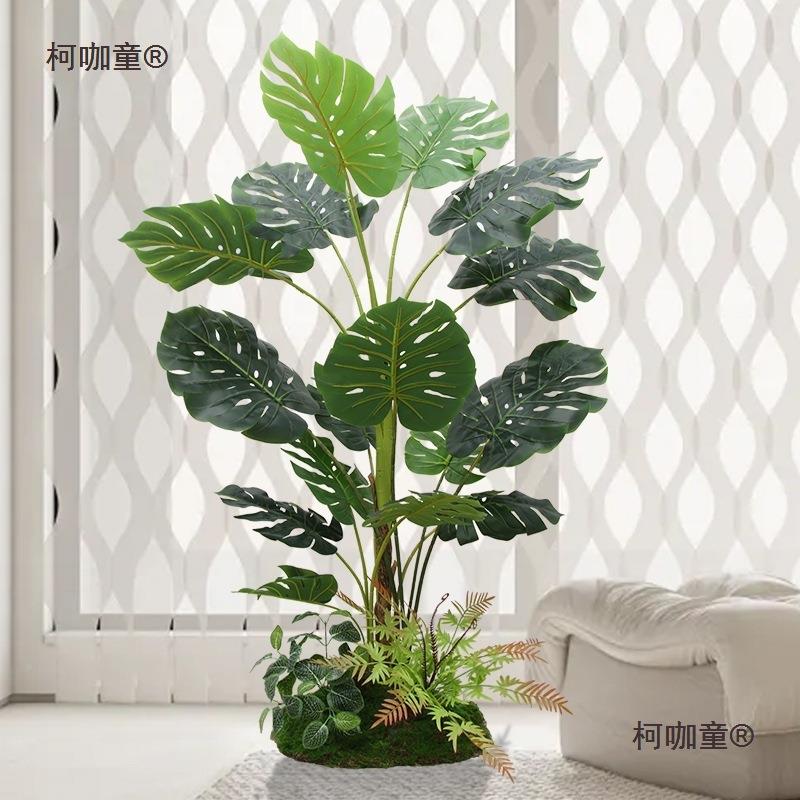 绿景植大型散尾造葵装柯咖童饰客厅落地假花盆室内盆景摆件假植麦