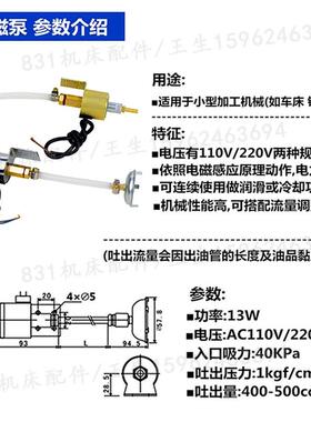 618平面小磨床油泵电磁泵手2摇磨床铣床床机20V1油18520加油泵抽
