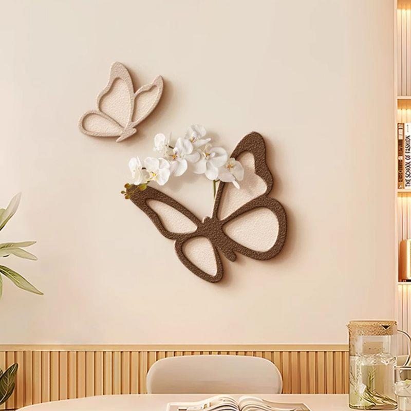 蝴蝶法式奶油意风餐厅饰画壁灯创壁饰装客厅PDD10221墙岩面挂件立