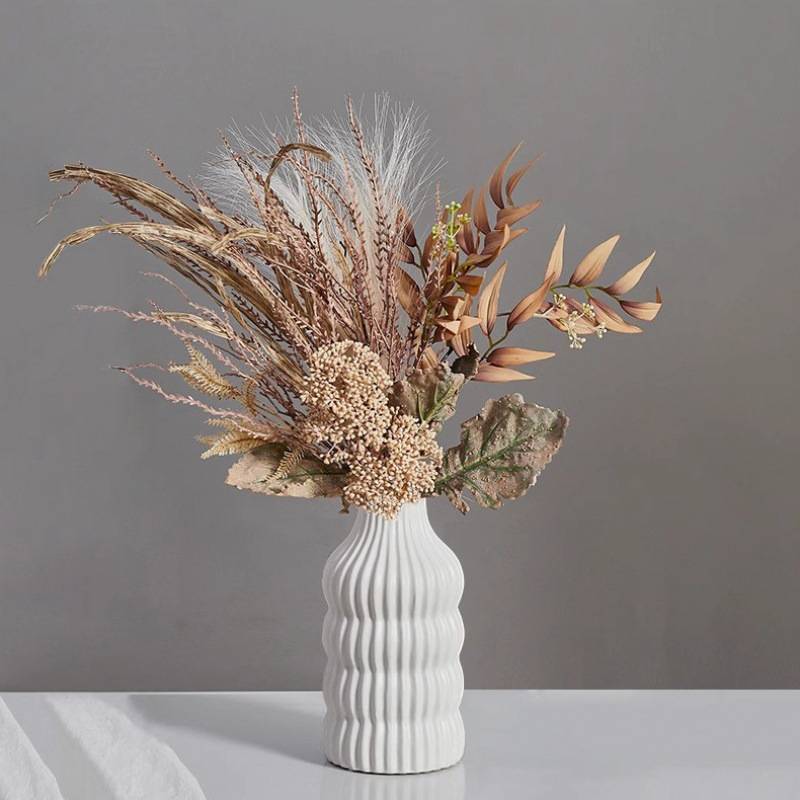 仿真花干花摆件家居客厅酒柜餐桌陶瓷花瓶玄关电视柜桌面装饰花艺