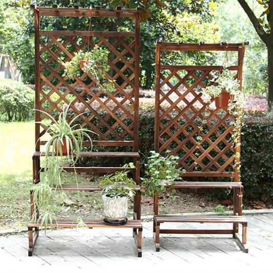 防碳化台阶花盆架腐拆装实多HS001层置架物阳台户外木田园网格吊