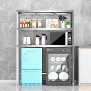 不钢厨房置架锈落地物ltao1017超市包上方货架收纳下空式子大冰箱