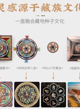 式五彩坛城香盘香插座家香无用室内香藏香线熏香托盘摆藏件