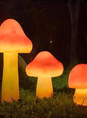 仿51685真发光蘑菇户院庭灯防水玻璃外钢草园林花园装饰景观灯室