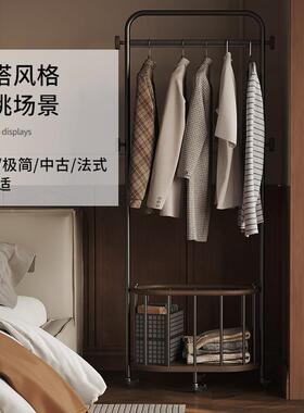 衣服架落地卧脏衣收纳架胡桃入户挂衣室架不锈木钢ZXH多功能衣帽