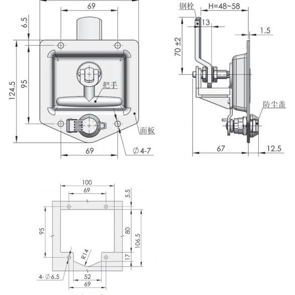 程车门特种LFP作业车锁电锁气柜门锁机罩锁电器设备门锁MS门工858
