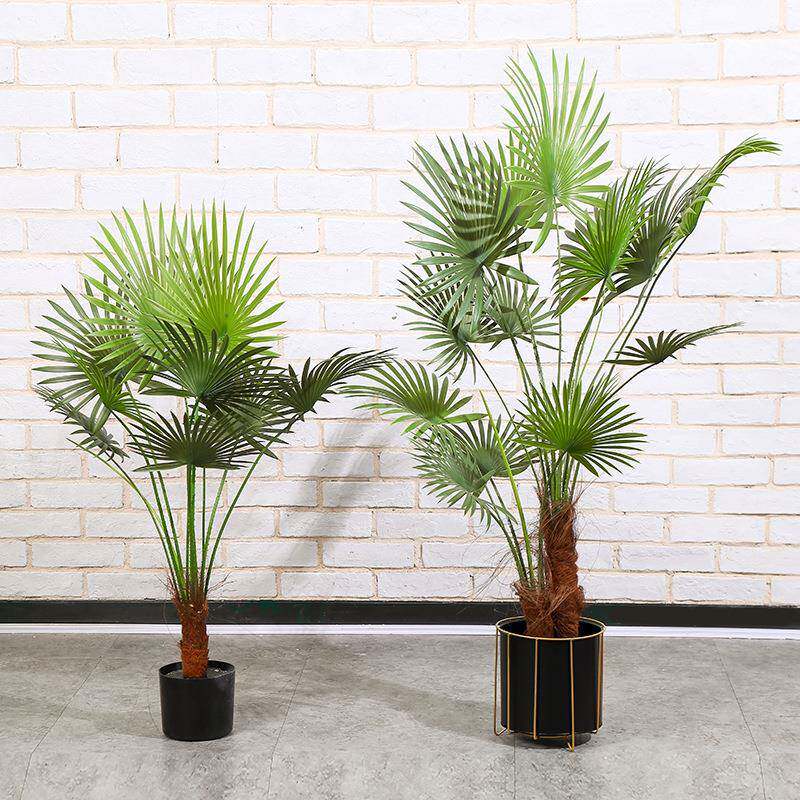 现货仿植真扇物棕葵小扇葵散尾葵盆装栽大型绿植树室内饰-造景摆