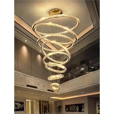 别墅客厅大吊22325LOFT式楼复挑空吊灯广东中具山灯现代轻灯奢楼