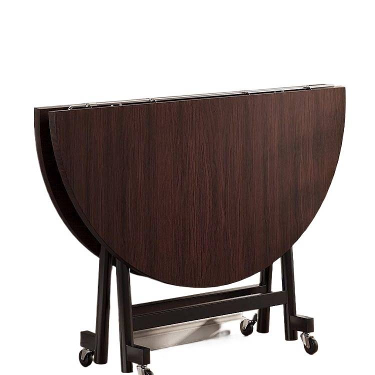 折叠餐桌折叠式圆桌家用小户型餐桌吃饭桌子圆形饭桌加大酒店直销