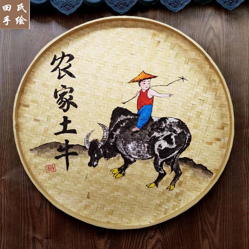 86M0农庄墙装饰画家乐农箕挂件农家面院墙面墙F76T5H8S壁挂饰手绘