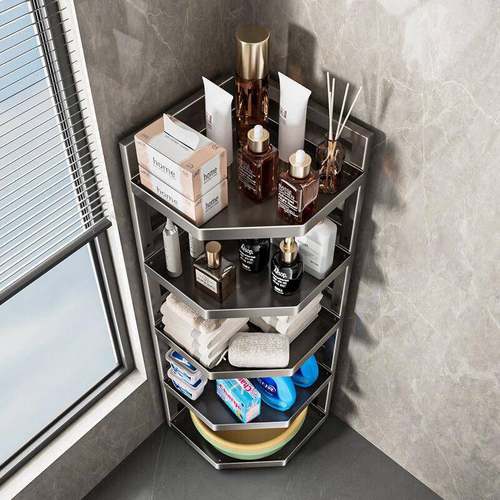 卫EVU生品间置物架子落地浴室用多层三储收纳架洗漱台角厕所转角