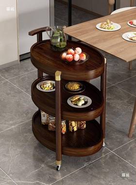 中式车NH0727可移动餐车竹茶水小推沙侧发几角几边柜小茶几边茶台